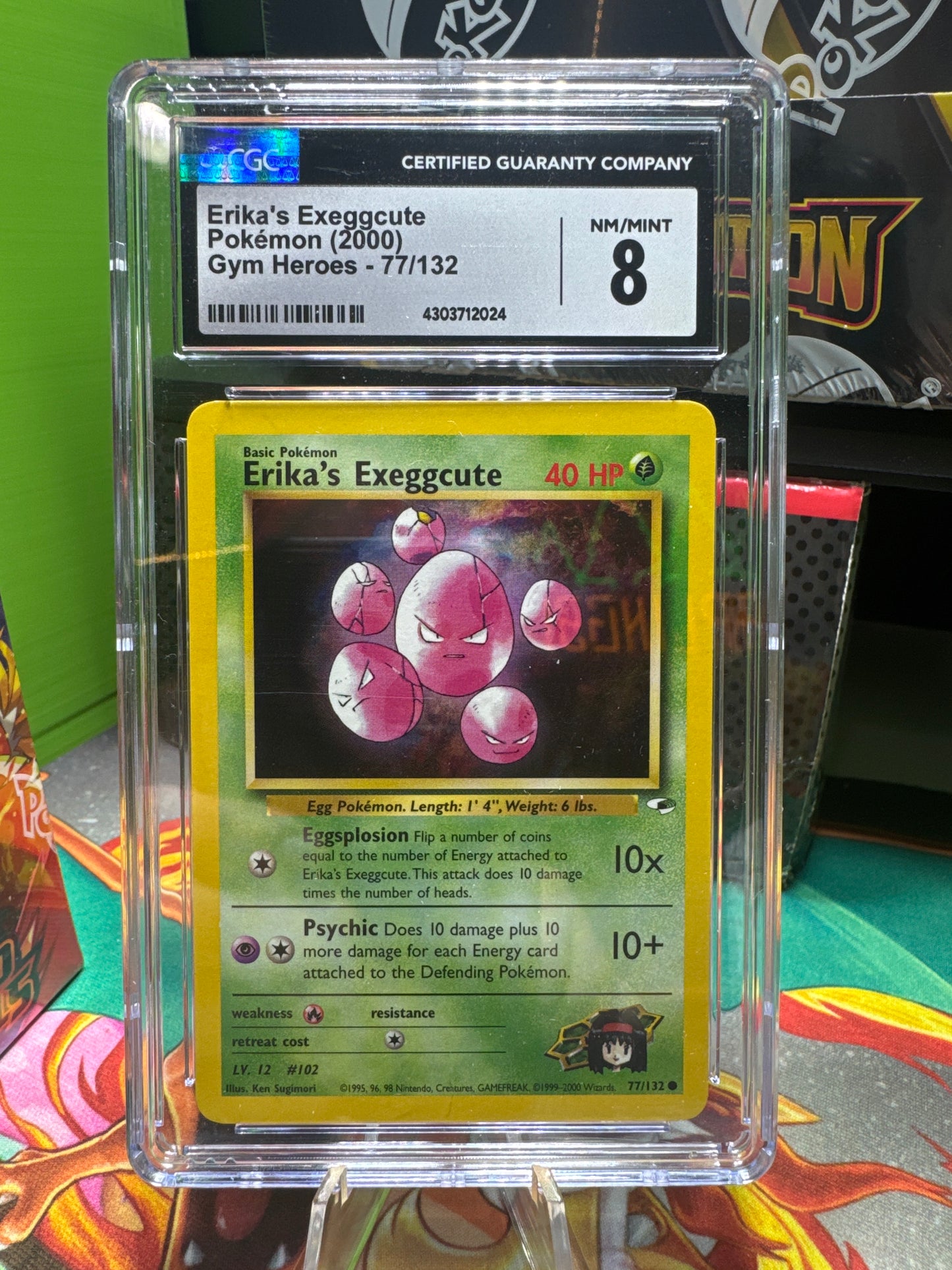 CGC 8 Erika’s Exeggcute Pokemon 2000 Gym Heores 77/132