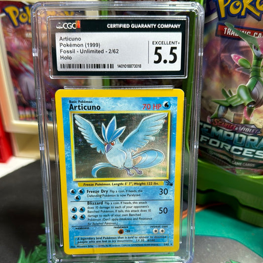 CGC 5.5 Articuno 2/62 Fossil - Unlimited Galaxy Star Holo Rare | English