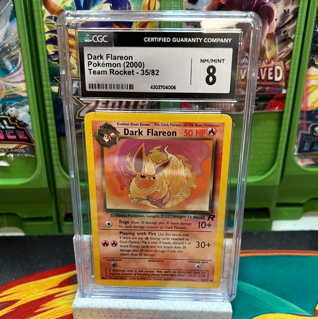 CGC 8 Dark Flareon 35/82 Team Rocket