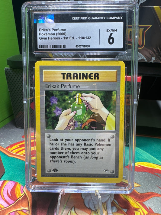 CGC 6 Erika’s Perfume 1ST EDITION Pokemon 2000 Gym Heores 110/132