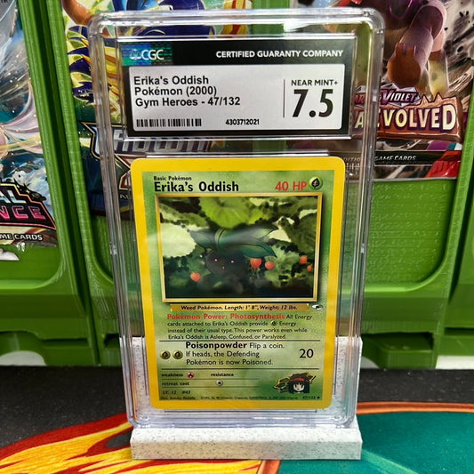 CGC 7.5 Erika's Oddish 47/132 Gym Heroes