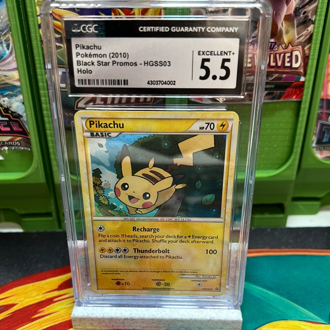 CGC 5.5 Pikachu HGSS03 Black Star Promos