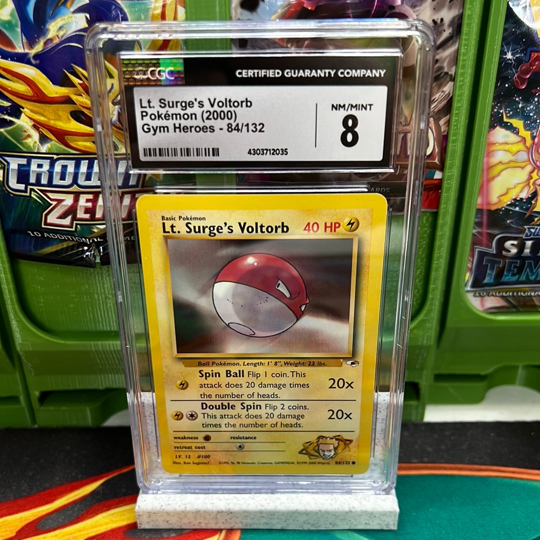 CGC 8 Lt. Surge's Voltorb 84/132 Gym Heroes