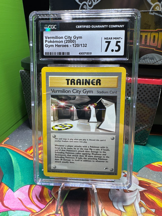 CGC 7.5 Vermillion City Gym Pokemon 2000 Gym Heroes 120/132