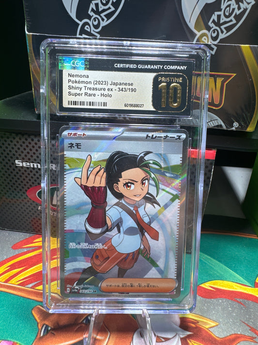 CGC 10 PRISTINE Nemona Pokémon 2023 Japanese Shiny Treasure ex 343/190 Super Rare - Holo