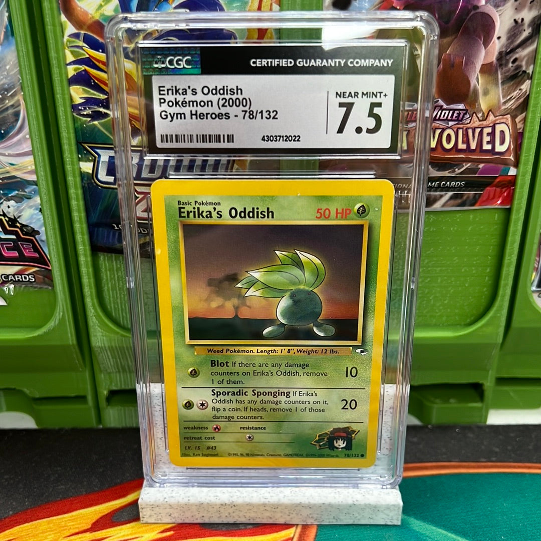 CGC 7.5 Erika's Oddish 78/132 Gym Heroes